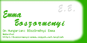 emma boszormenyi business card